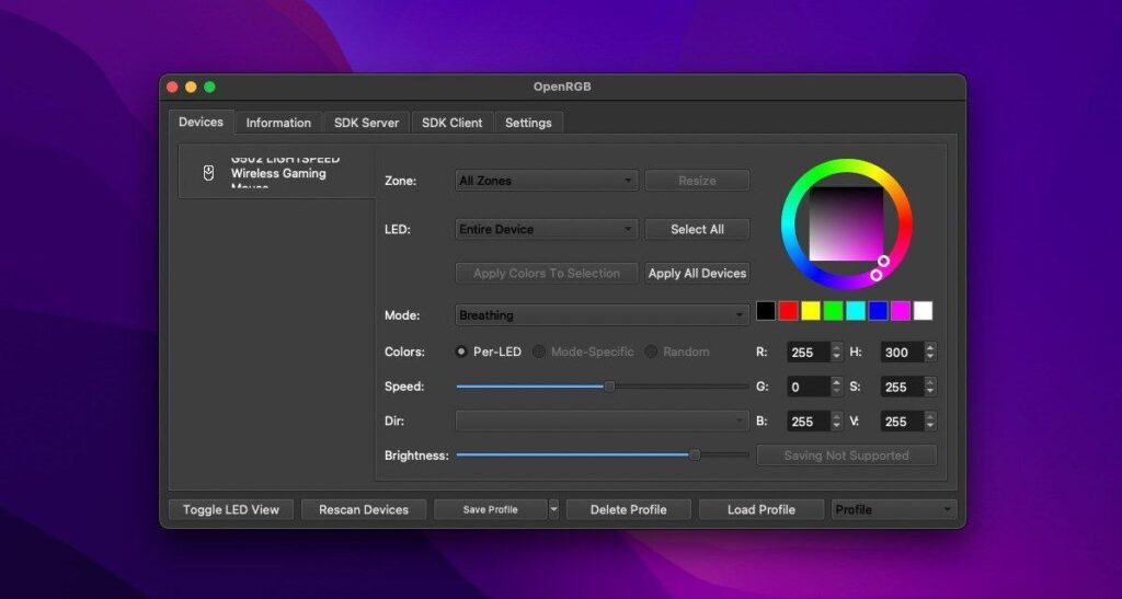 OpenRGB Mac