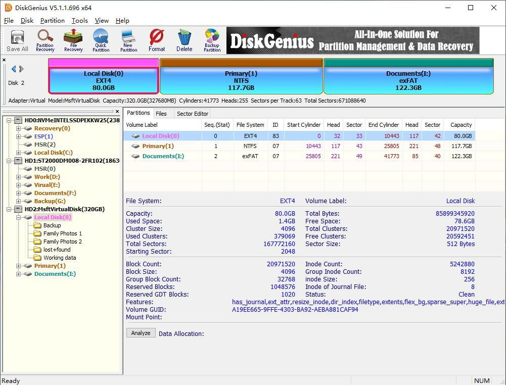 DiskGenius interface