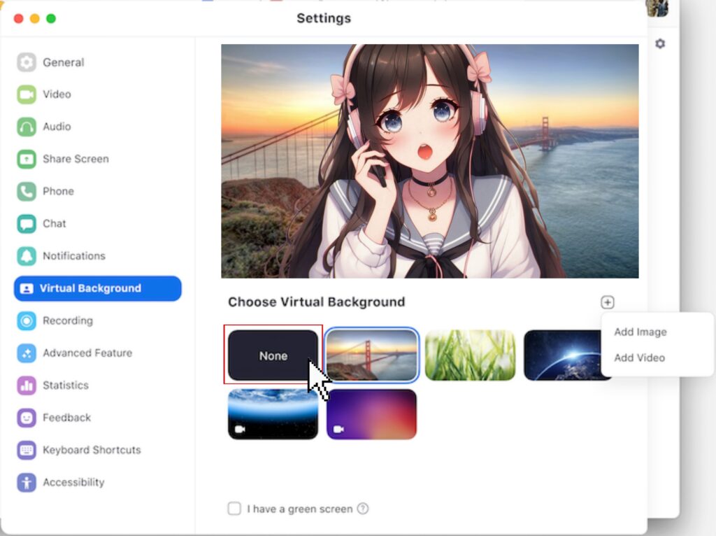 How to remove blur from the background in Zoom